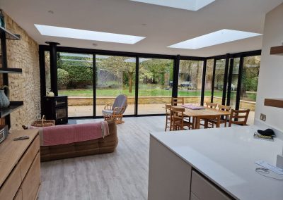 residential extension project Oxfordshire. Extension build, fitout, electrics, decoration and flooring.