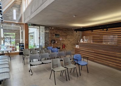 The Old Dairy Health Centre waiting room and front desk- refurbishment by Lakeridge Solutions